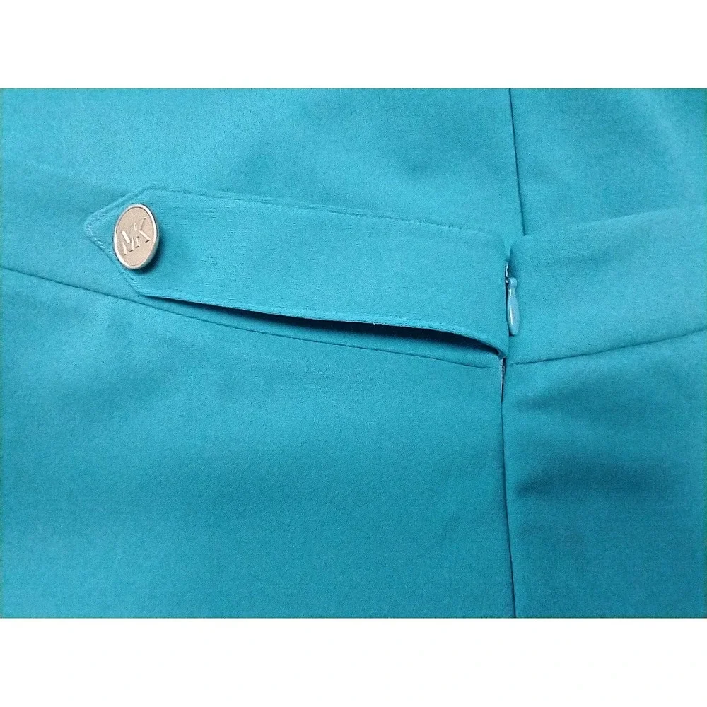 Michael Kors Teal Mini Pencil Skirt Size L NWT Classic Tailored